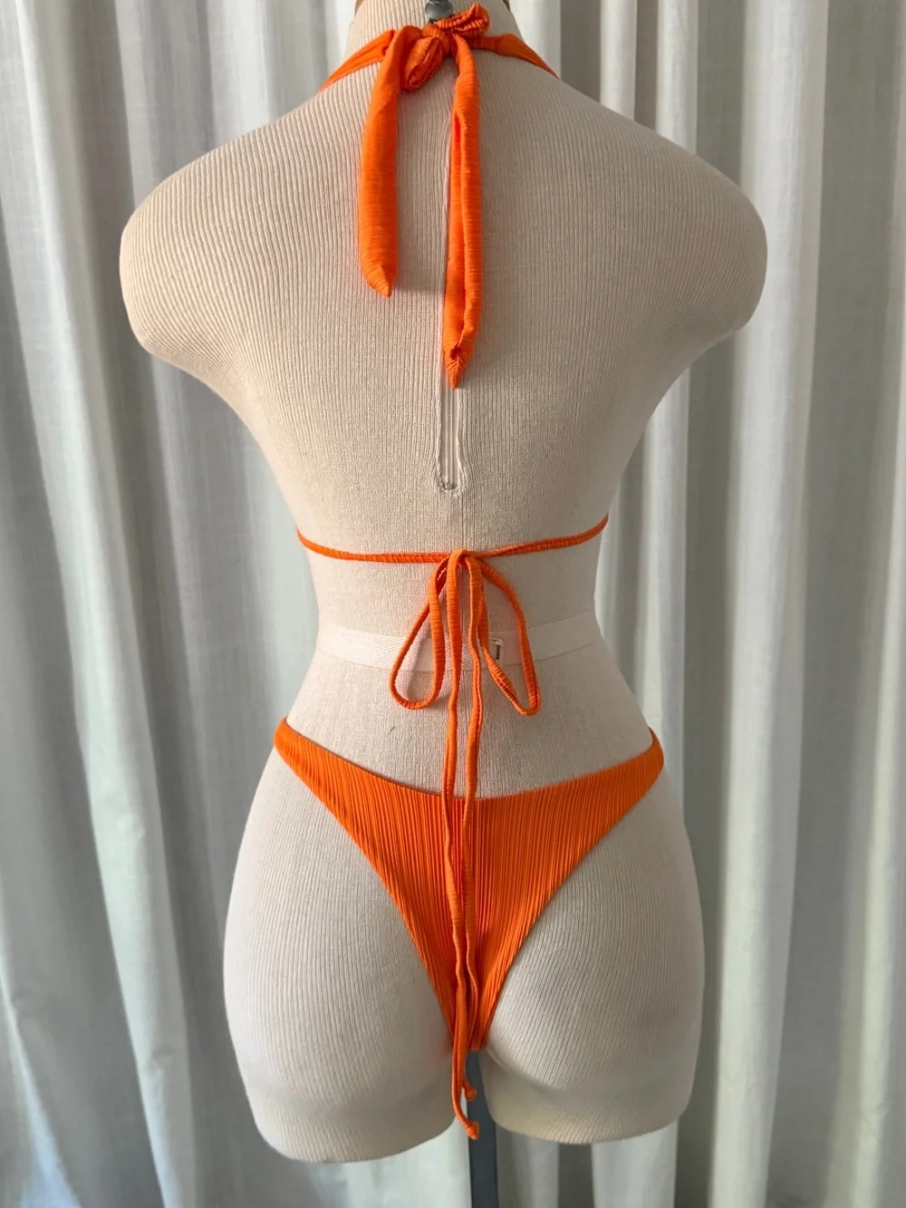 Frankie's Bikinis Orange Plunge Cutout One-Piece Swim